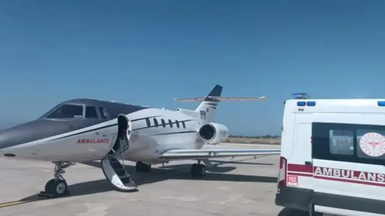 1 aylık bebek için uçak ambulans havalandı