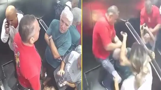 Asansörde dehşet anları: Brezilya'da emekli polis 62 yaşındaki komşusuna saldırdı