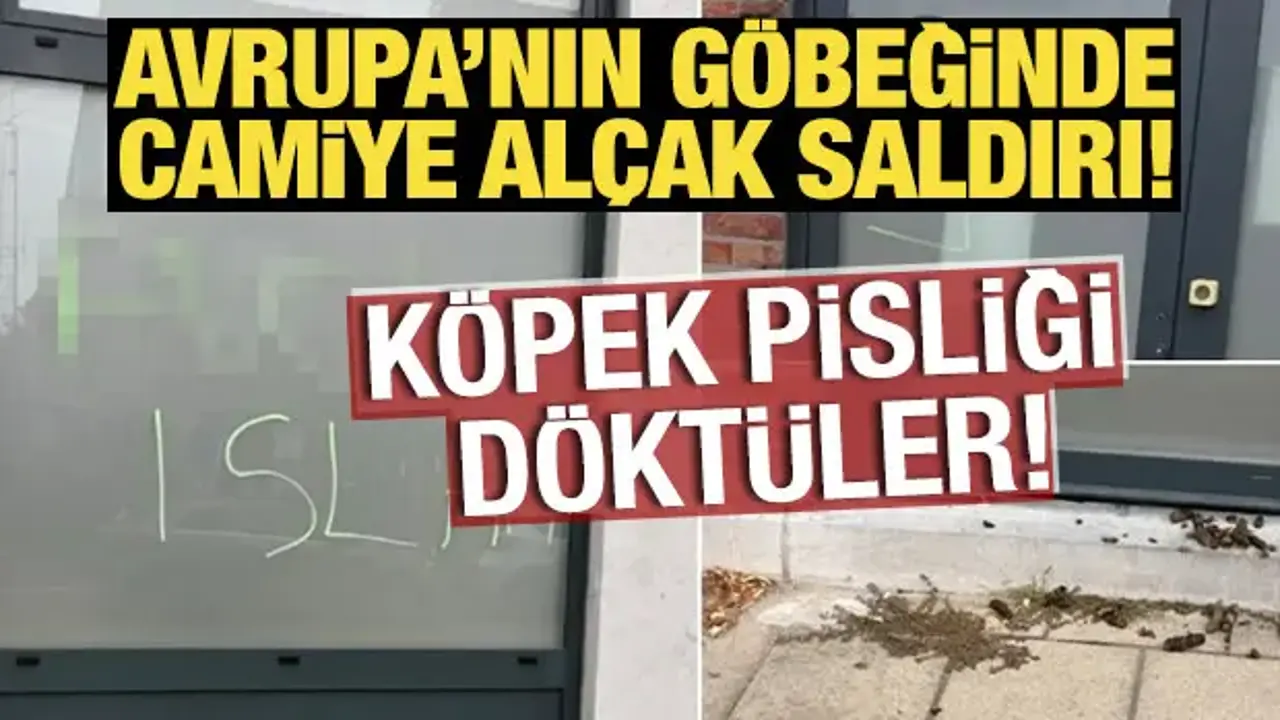Avrupa'nın göbeğinde camiye alçak saldırı! Köpek pisliği döktüler