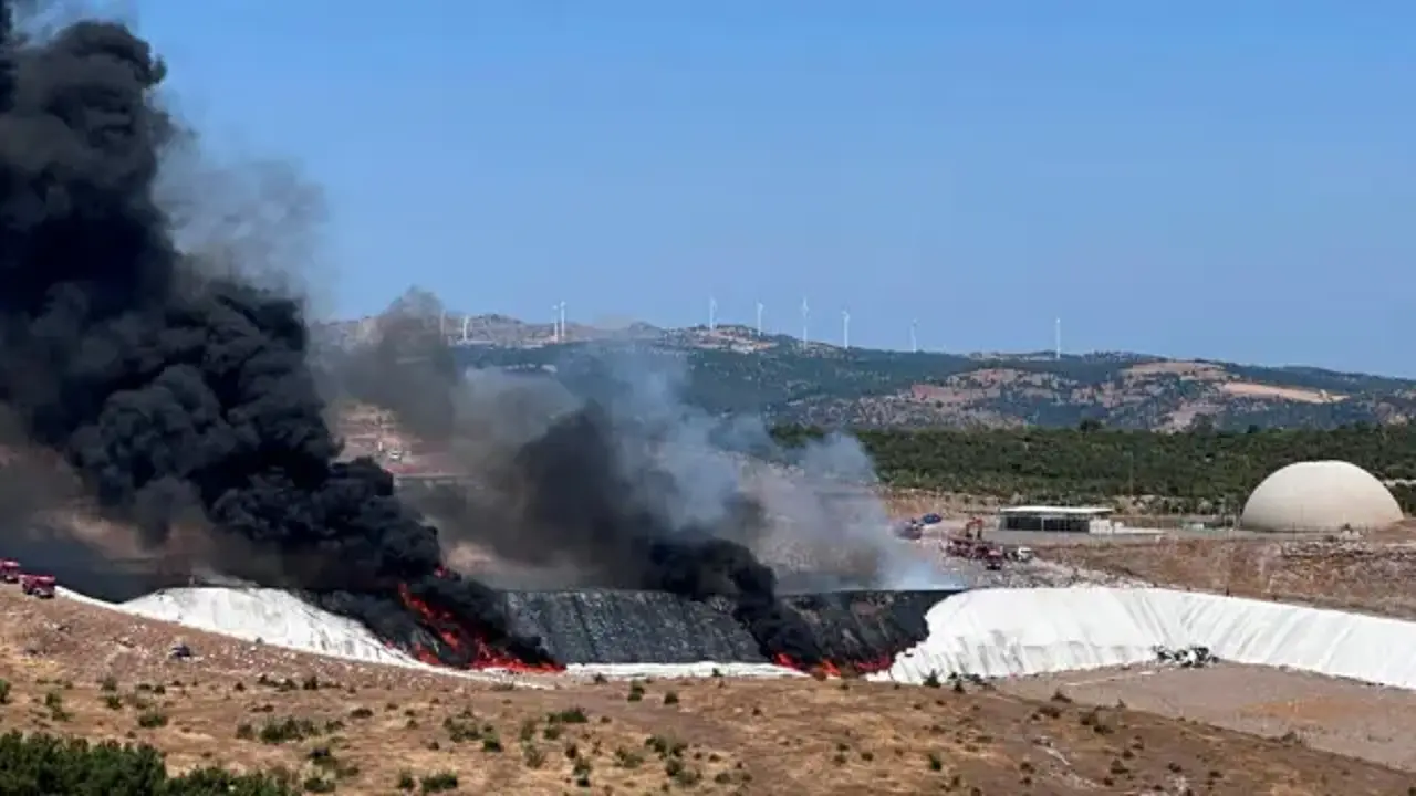 Çanakkale'de katı atık tesisinde yangın