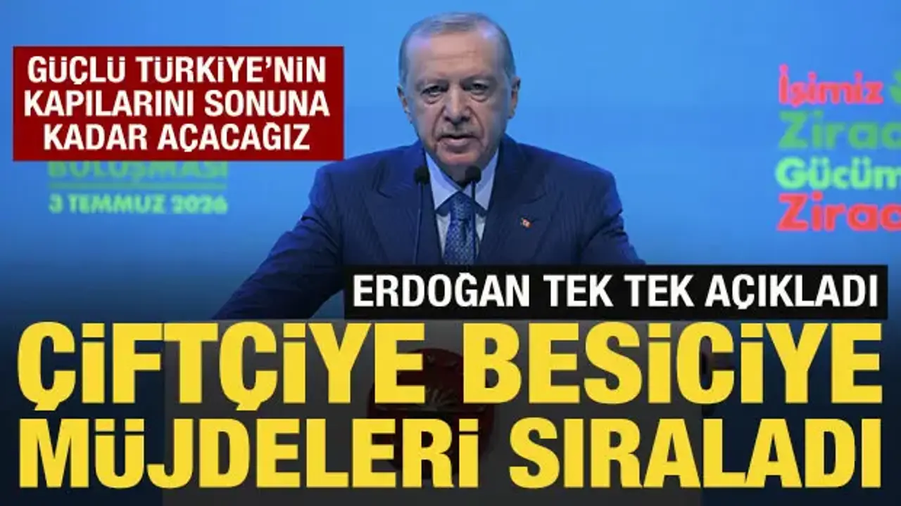 Cumhurbaşkanı Erdoğan'dan çiftçilere müjde üstüne müjde