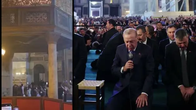 Cumhurbaşkanı Recep Tayyip Erdoğan Ayasofya'da Kur'an-ı Kerim okudu