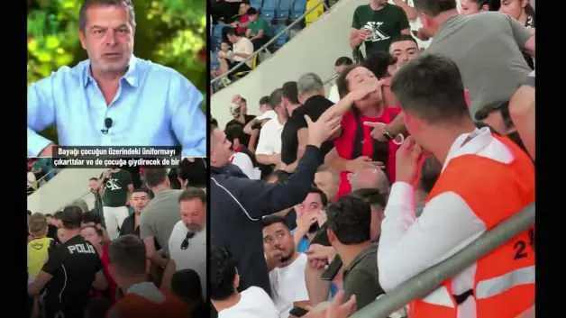 Cüneyt Özdemir tribündeki holigan için sert ifadeler kullandı