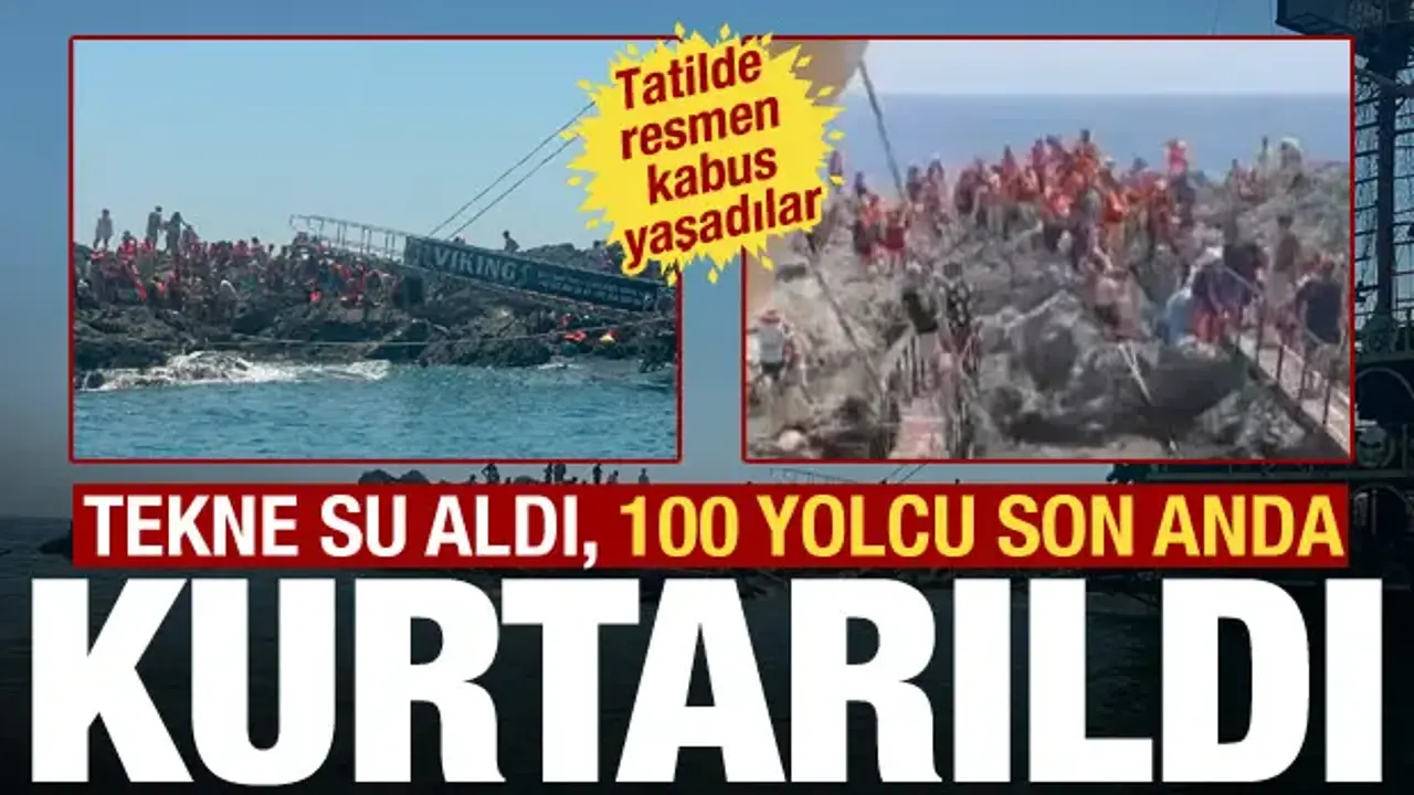 Fethiye'de gezi teknesinde korku dolu anlar! 100 yolcu tahliye edildi