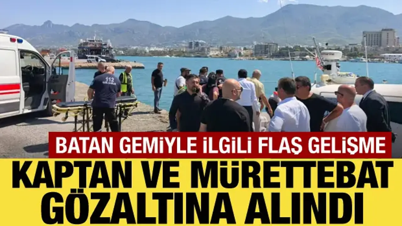 Girne'de batan geminin kaptanı ve 7 kişi gözaltına alındı