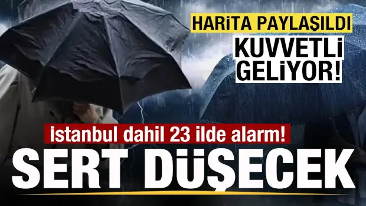 Harita paylaşıldı! Sert düşecek! İstanbul dahil 23 ilde alarm! AKOM'dan açıklama!