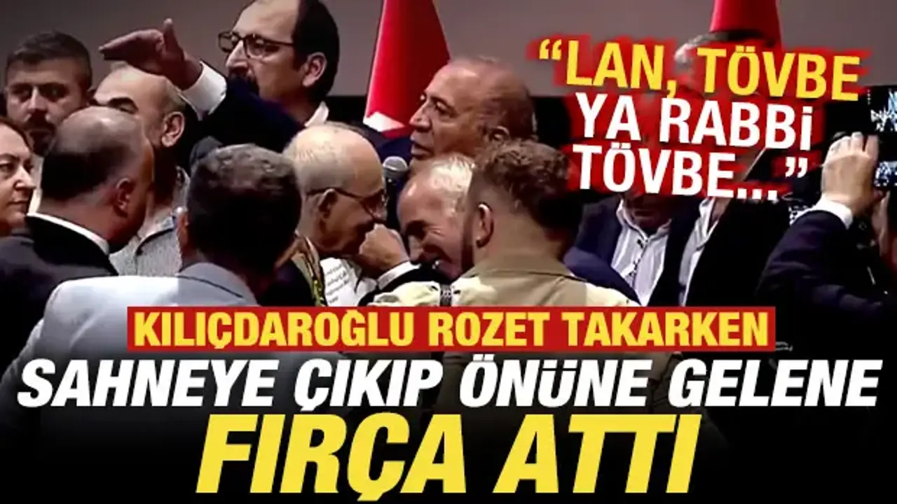 Kılıçdaroğlu rozet takarken sahneye çıkıp önüne gelene fırça attı: Lan, tövbe Ya Rabbi...