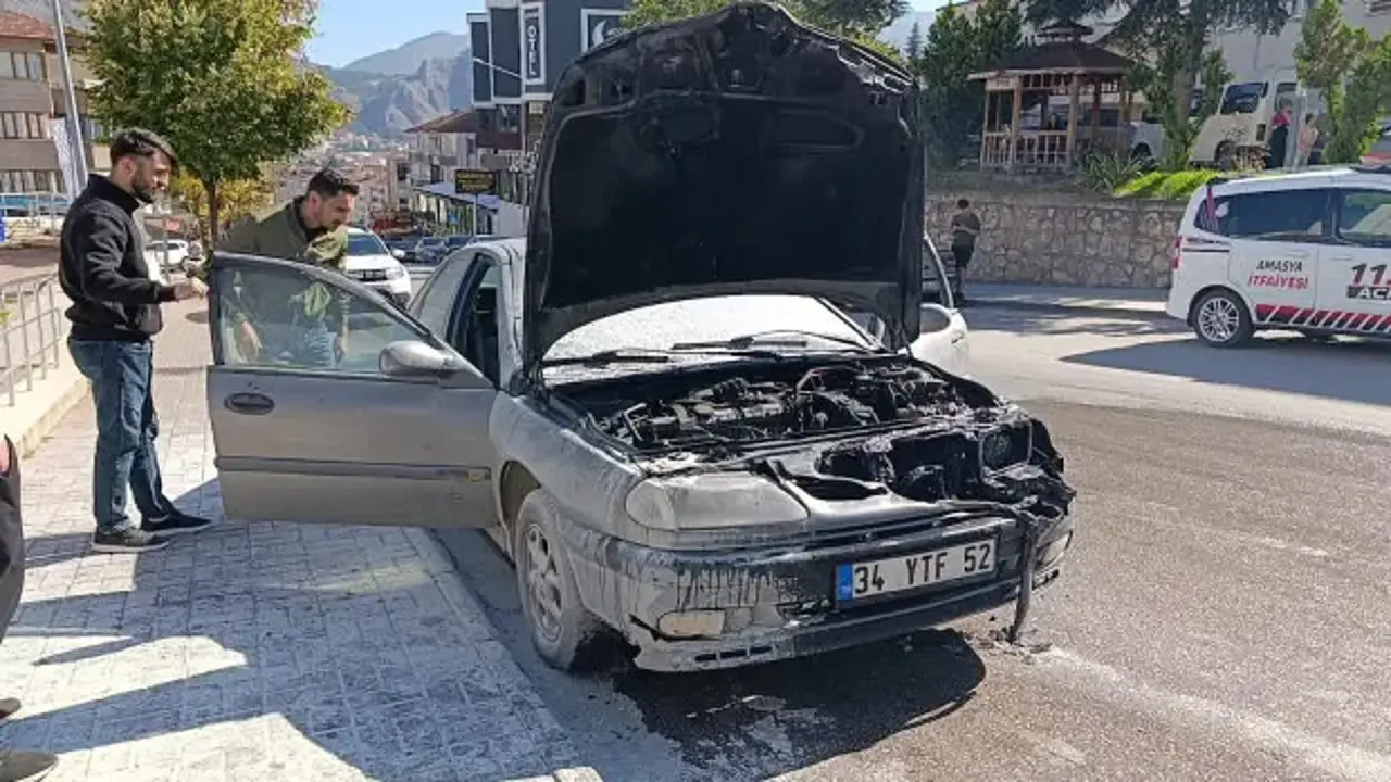 KPSS'ye giren adayın sınav sırasında otomobili yandı!