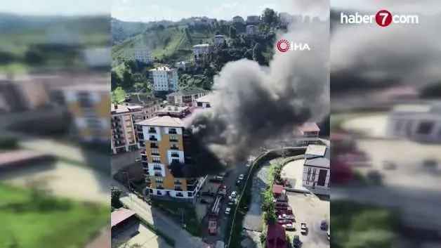Rize'de 10 katlı apartmanda çıkan yangın korkuttu