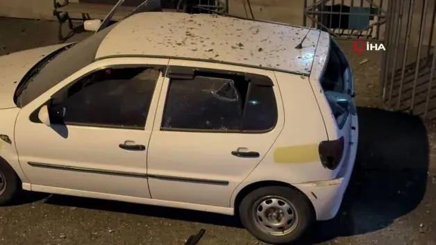 Trabzon'da otoparktaki araçların üzerine insansız hava aracı düştü
