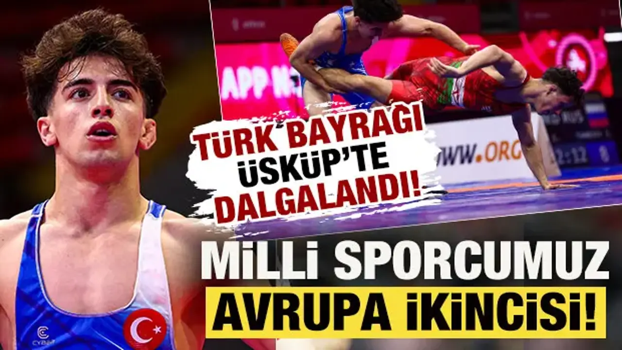 Türk bayrağı Üsküp'te dalgalandı! Milli sporcu Ebubekir Gür, gümüş madalya kazandı